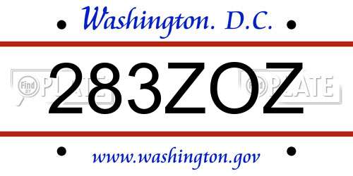 283ZOZ District Of Columbia License Plate