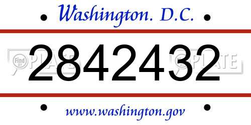 2842432 District Of Columbia License Plate