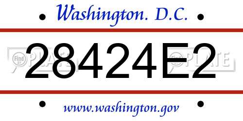 28424E2 District Of Columbia License Plate