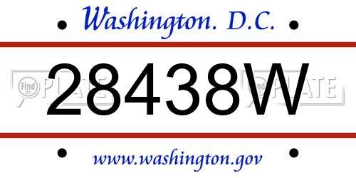 28438W District Of Columbia License Plate