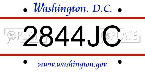 2844JC District Of Columbia License Plate