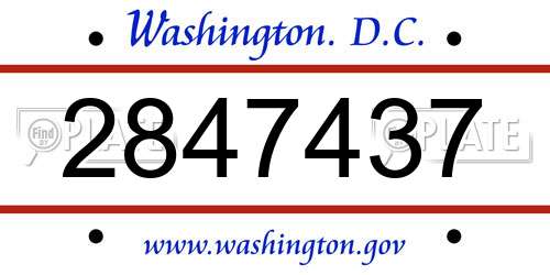 2847437 District Of Columbia License Plate