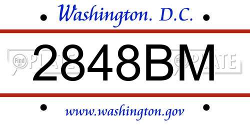 2848BM District Of Columbia License Plate