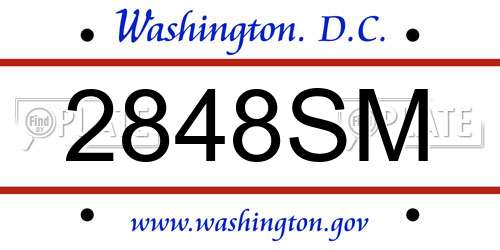 2848SM District Of Columbia License Plate