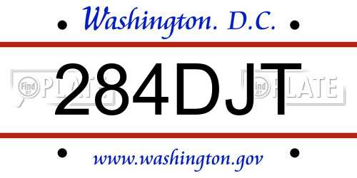 284DJT District Of Columbia License Plate