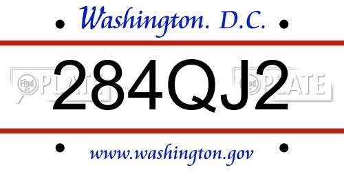 284QJ2 District Of Columbia License Plate