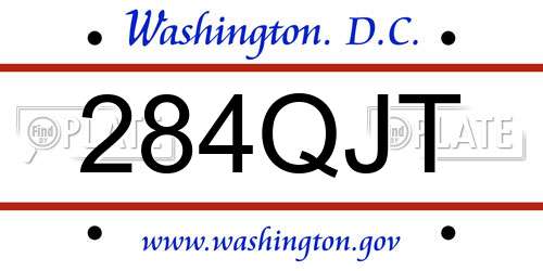 284QJT District Of Columbia License Plate