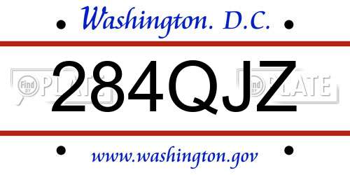 284QJZ District Of Columbia License Plate