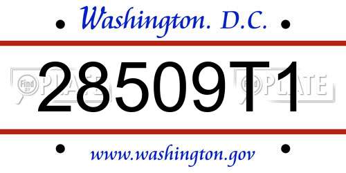 28509T1 District Of Columbia License Plate