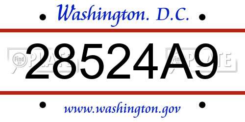28524A9 District Of Columbia License Plate