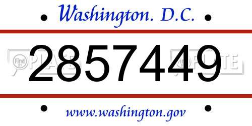 2857449 District Of Columbia License Plate