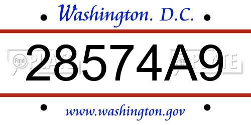28574A9 District Of Columbia License Plate
