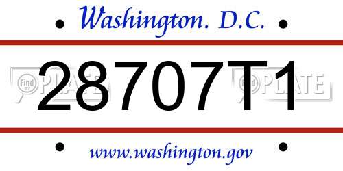 28707T1 District Of Columbia License Plate