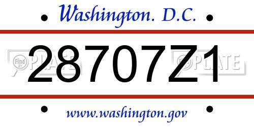28707Z1 District Of Columbia License Plate