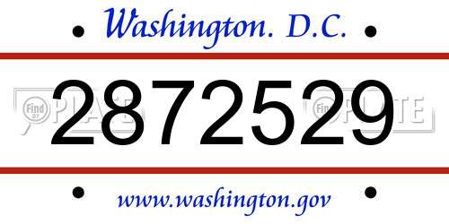 2872529 District Of Columbia License Plate