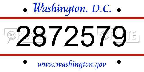 2872579 District Of Columbia License Plate