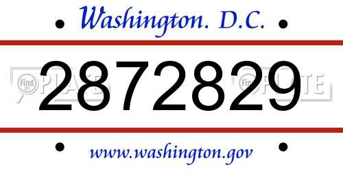 2872829 District Of Columbia License Plate