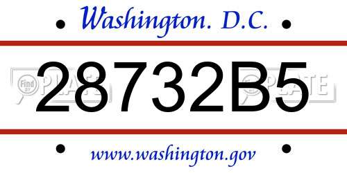 28732B5 District Of Columbia License Plate