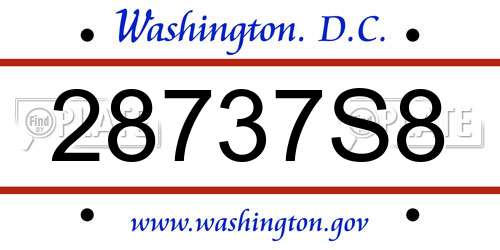 28737S8 District Of Columbia License Plate