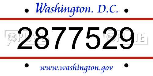 2877529 District Of Columbia License Plate