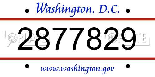 2877829 District Of Columbia License Plate