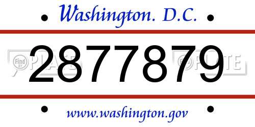 2877879 District Of Columbia License Plate
