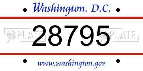 28795 District Of Columbia License Plate