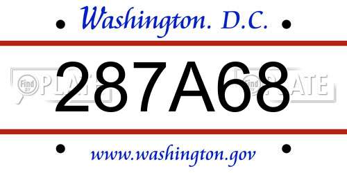 287A68 District Of Columbia License Plate
