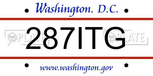 287ITG District Of Columbia License Plate