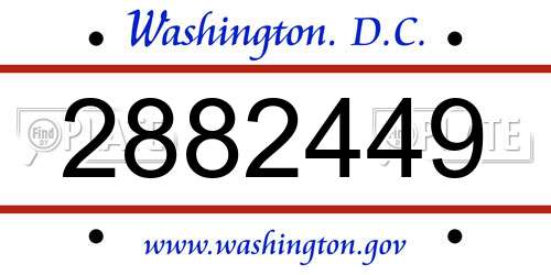 2882449 District Of Columbia License Plate