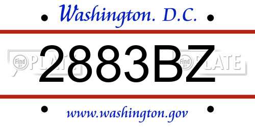 2883BZ District Of Columbia License Plate