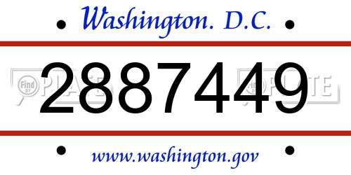 2887449 District Of Columbia License Plate