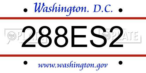 288ES2 District Of Columbia License Plate