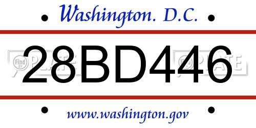 28BD446 District Of Columbia License Plate