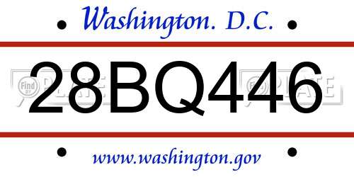 28BQ446 District Of Columbia License Plate