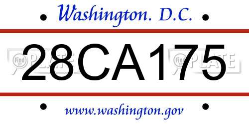28CA175 District Of Columbia License Plate