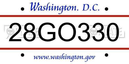28GO330 District Of Columbia License Plate