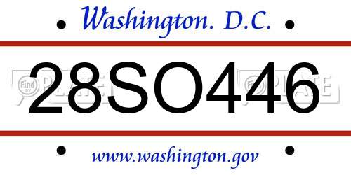 28SO446 District Of Columbia License Plate