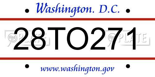 28TO271 District Of Columbia License Plate