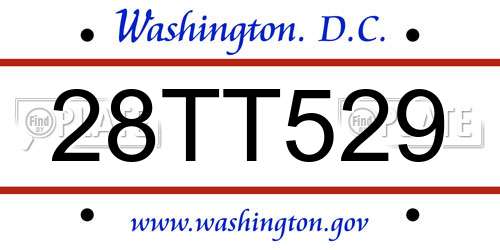28TT529 District Of Columbia License Plate