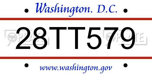 28TT579 District Of Columbia License Plate