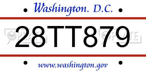 28TT879 District Of Columbia License Plate