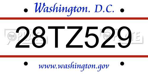 28TZ529 District Of Columbia License Plate