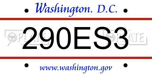 290ES3 District Of Columbia License Plate