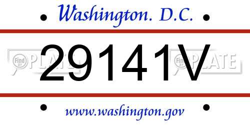 29141V District Of Columbia License Plate