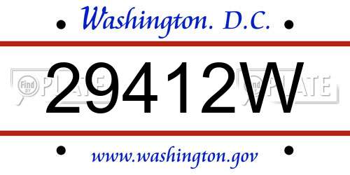 29412W District Of Columbia License Plate