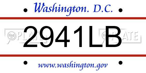 2941LB District Of Columbia License Plate