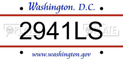 2941LS District Of Columbia License Plate