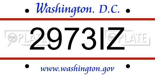 2973IZ District Of Columbia License Plate