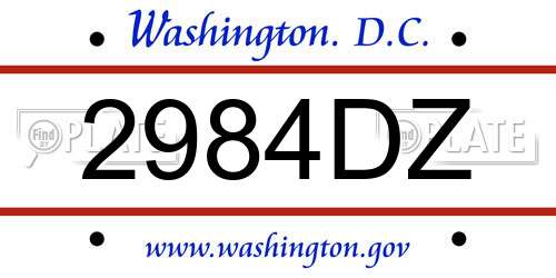 2984DZ District Of Columbia License Plate